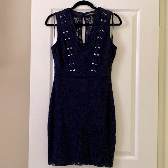 Guess Lace Overlay Bodycon Dress - Picture 1 of 3